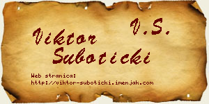 Viktor Subotički vizit kartica